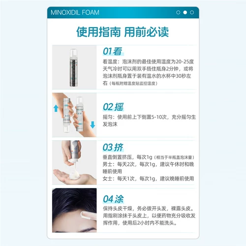 蔓迪 Пена с миноксидилом, 60 г, освежающая мужская пена для волос против выпадения волос Mandy, второе поколение