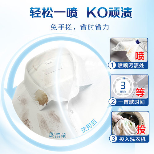 立白衣领净喷剂强力去污渍汗油渍衣领袖口白衬衫羽绒服清洁预洗剂 - 图1