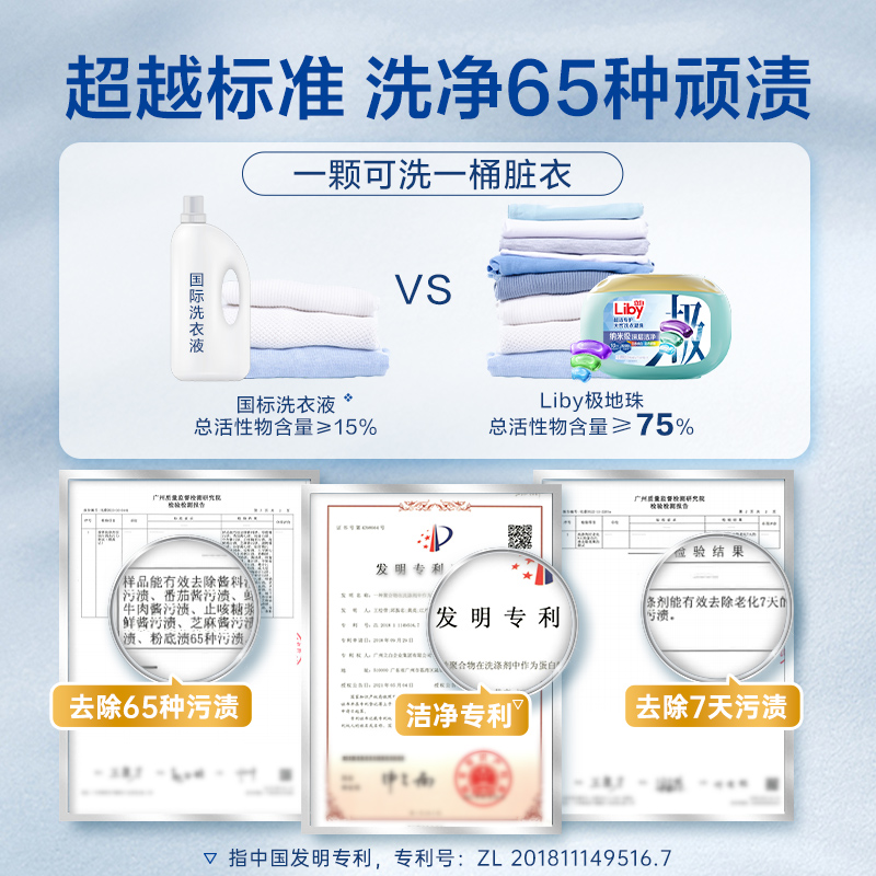 【百亿补贴】立白超洁专护天然极地速溶洗衣凝珠30颗*2盒wifi珠 - 图1