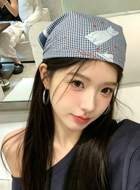 美式潮酷嘻哈蓝色星星头巾