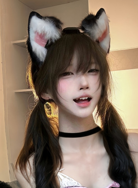 可爱猫耳发夹毛绒兽耳头饰