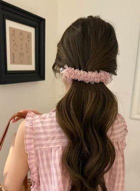 韩版气质蕾丝网纱香蕉夹少女