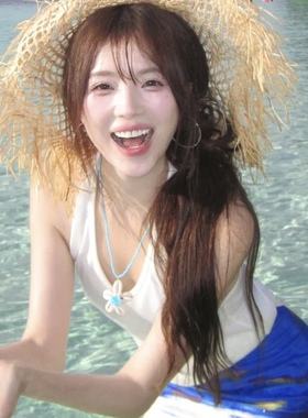 海边度假风贝壳小花蓝色串珠项链女甜美高级感颈链气质甜美锁骨链