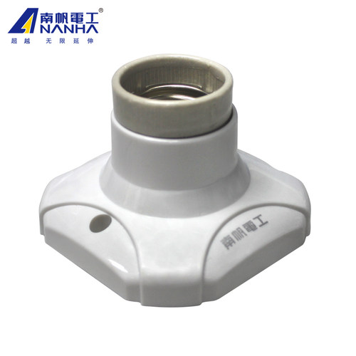 E27灯座 耐高温陶瓷灯头 灯座螺口陶瓷灯口 灯座平底座吸顶 10个 - 图3