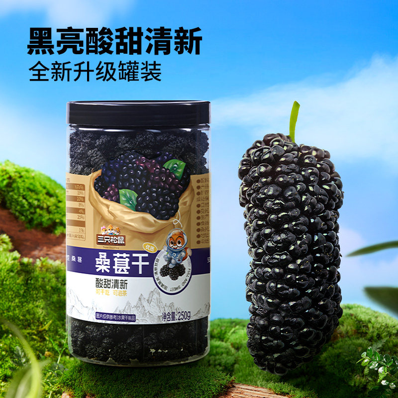 【可干吃可泡水】三只松鼠桑葚干250克罐装