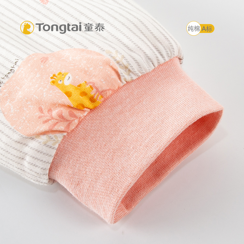 童泰婴儿高腰裤夹棉秋冬款0-3岁男女宝宝棉裤薄棉厚保暖护肚裤子 - 图2