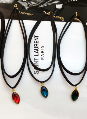 原宿双层项圈短款挂件锁骨链包邮