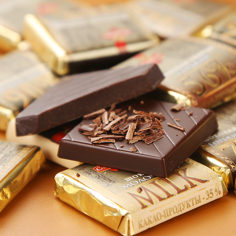 俄罗斯进口斯巴达克72%90%黑苦巧克力网红食品年货小零食袋装250g