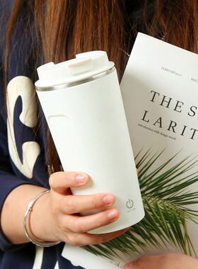 跨境新磁力搅拌杯智能水杯保温杯咖啡杯高颜值便携随行不锈钢简约