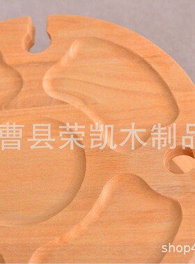 户外野餐实木小餐桌可折叠迷你木质干果盘家用分格木制餐盘小桌子