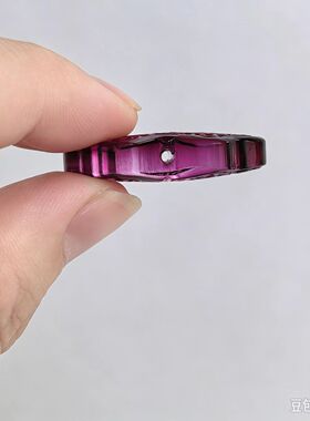 30mm紫琉璃福寿雕刻配珠DIY