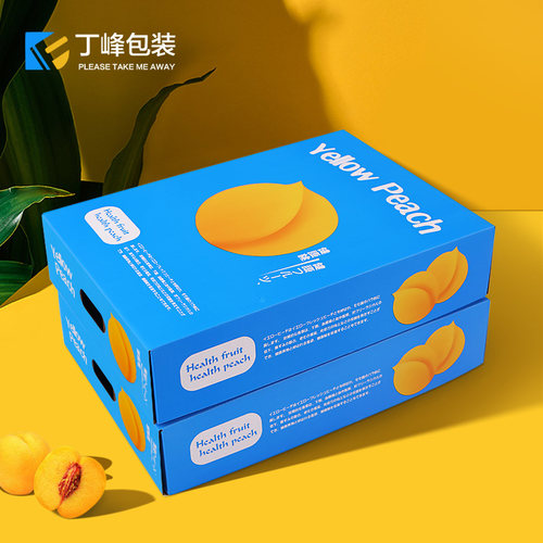 丁峰·黄桃包装盒水果礼盒空盒子8/12粒装桃子打包箱高档礼品果盒 - 图0