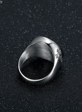 圣殿骑士钛钢红色滴胶男士戒指