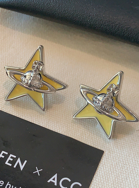 CANFEN小香风中性设计感星球耳环