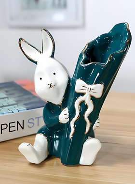 礼品一家三口客厅大象电视柜陶瓷