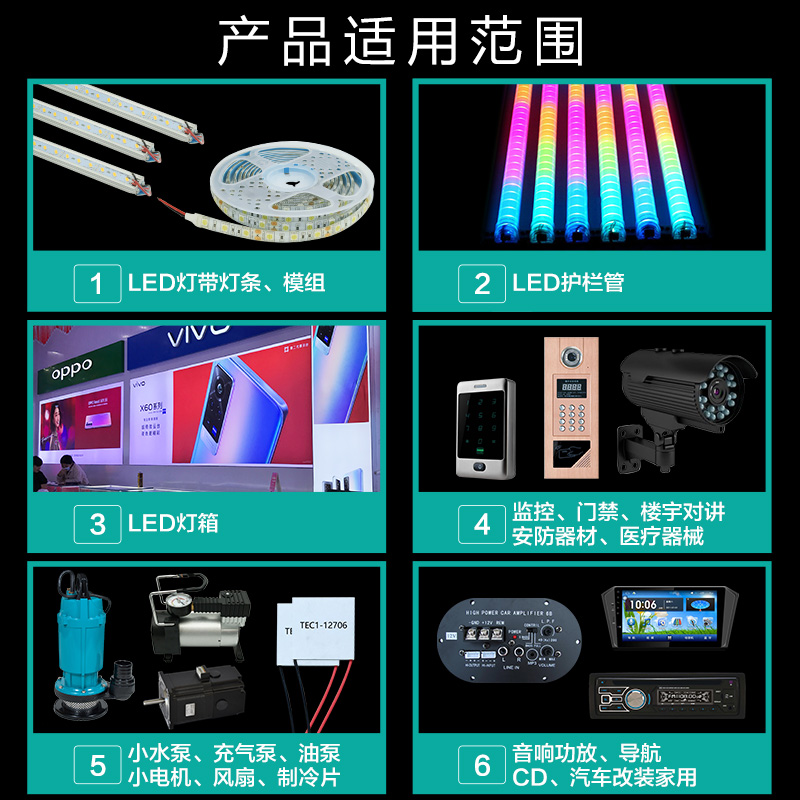 220V110V转12V24V变压器LED防水电源20W40W50W60W80W250W300W400W