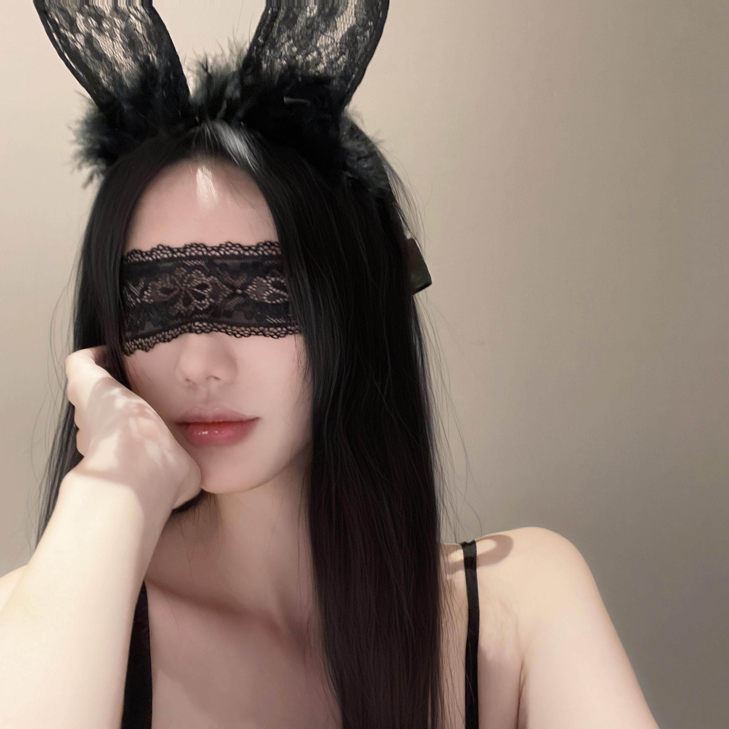 猫耳朵发箍情调眼罩面纱禁欲系头饰性感蕾丝边兔耳朵COS网红发饰,淘宝优惠券,粉丝福利购,淘宝优惠卷