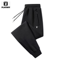 男加绒加厚直筒大码 PLAYBOY 纯棉运动裤 束脚卫裤 花花公子秋冬季 子
