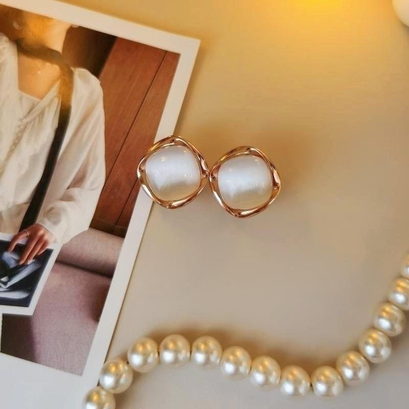 耳坠S925纯银耳拍耳扣几何扣式耳环女大版菱形猫眼石耳钉新款耳饰,淘宝优惠券,粉丝福利购,淘宝优惠卷