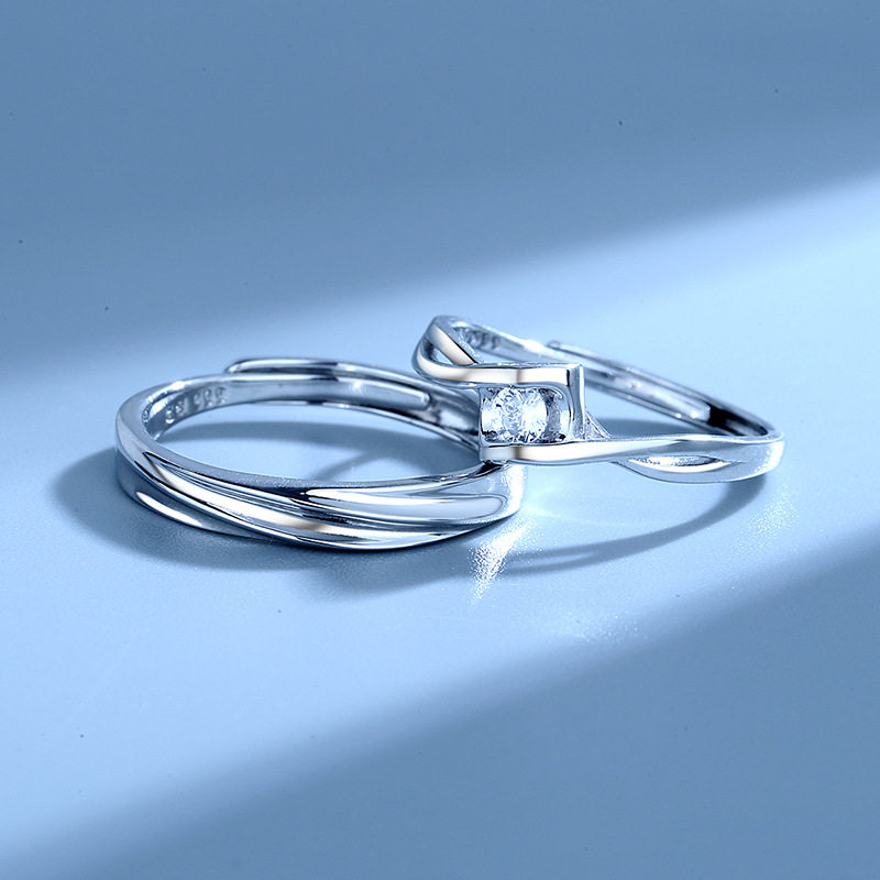 永恒挚爱通体足银s999纯银情侣对戒心形开口男女戒指一对活口婚礼,淘宝优惠券,粉丝福利购,淘宝优惠卷