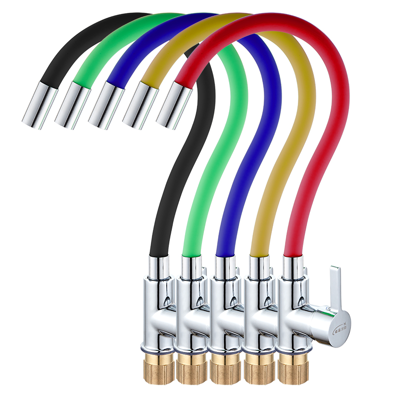 彩色万向管旋转冷热水冷双出厨房水龙头不锈钢洗菜盆混水水槽龙头