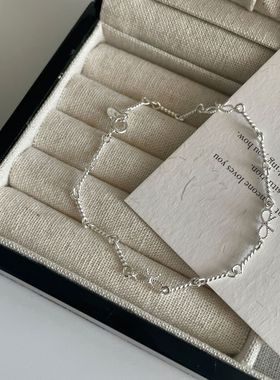 925纯银韩版小众手工扭线蝴蝶结手链女时尚简约甜美手饰品