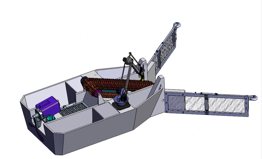 水面垃圾清理机械手三维sw模型设计 3D建模solidworks图纸源文件 - 图0