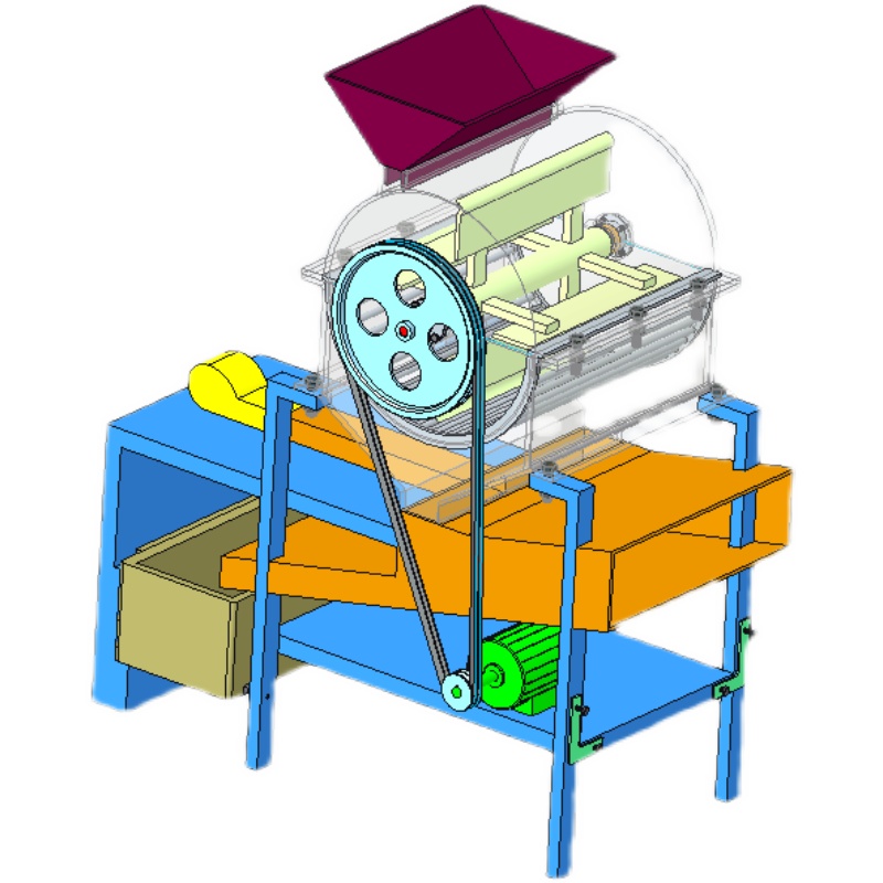 蚕豆脱壳机设计【蚕豆脱壳机、剥壳机设计含三维proe模型CAD图】 - 图2