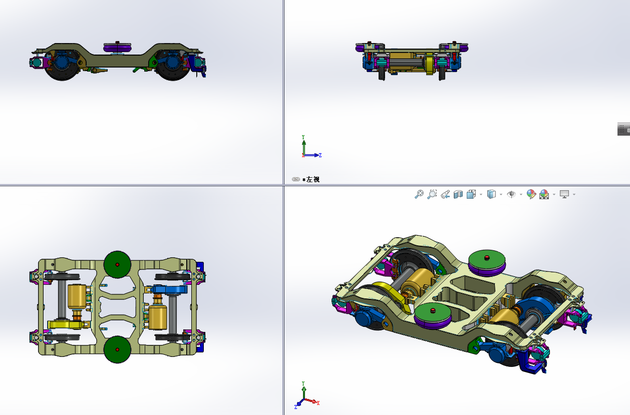 CRH1高铁动车组转向架SolidWorks三维模型通用版本设计3D图纸 - 图0