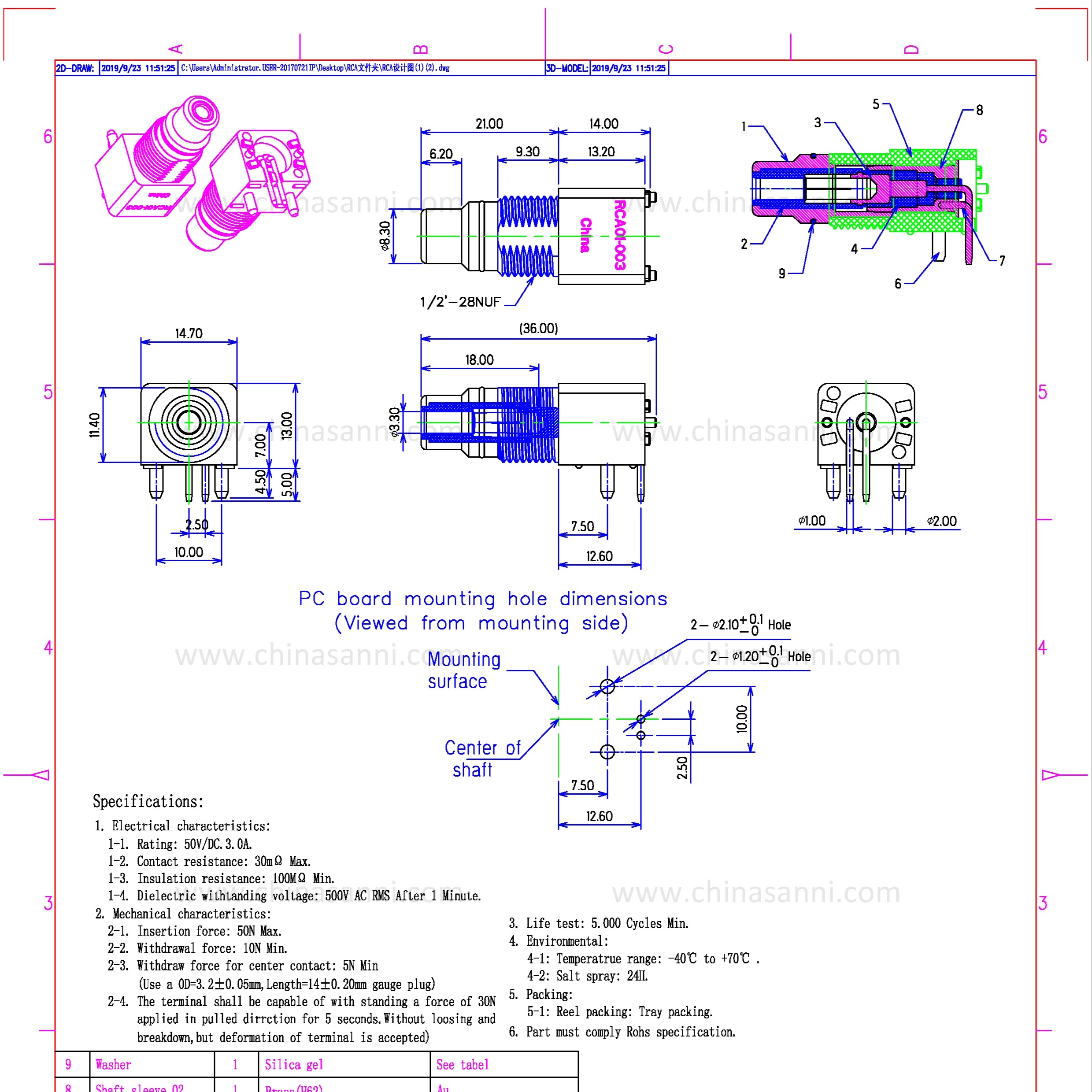 镀金RCA座转盘DAC解码器数字同轴输入输出PCB 90度焊板插座 - 图1