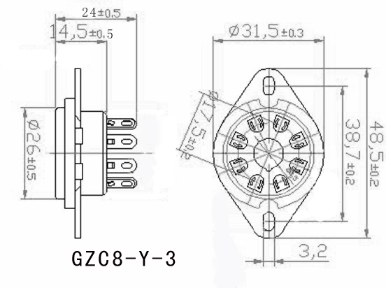 高级陶瓷搭棚镀金8脚电子管座 8脚 适KT88 6550 EL34 6SN7 - 图1