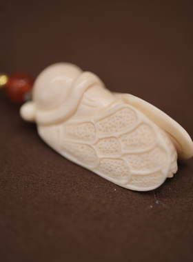 30加珠光宝饰 猛犸象牙雕刻 知了蝉吊坠挂坠项链坠子礼物一鸣惊人