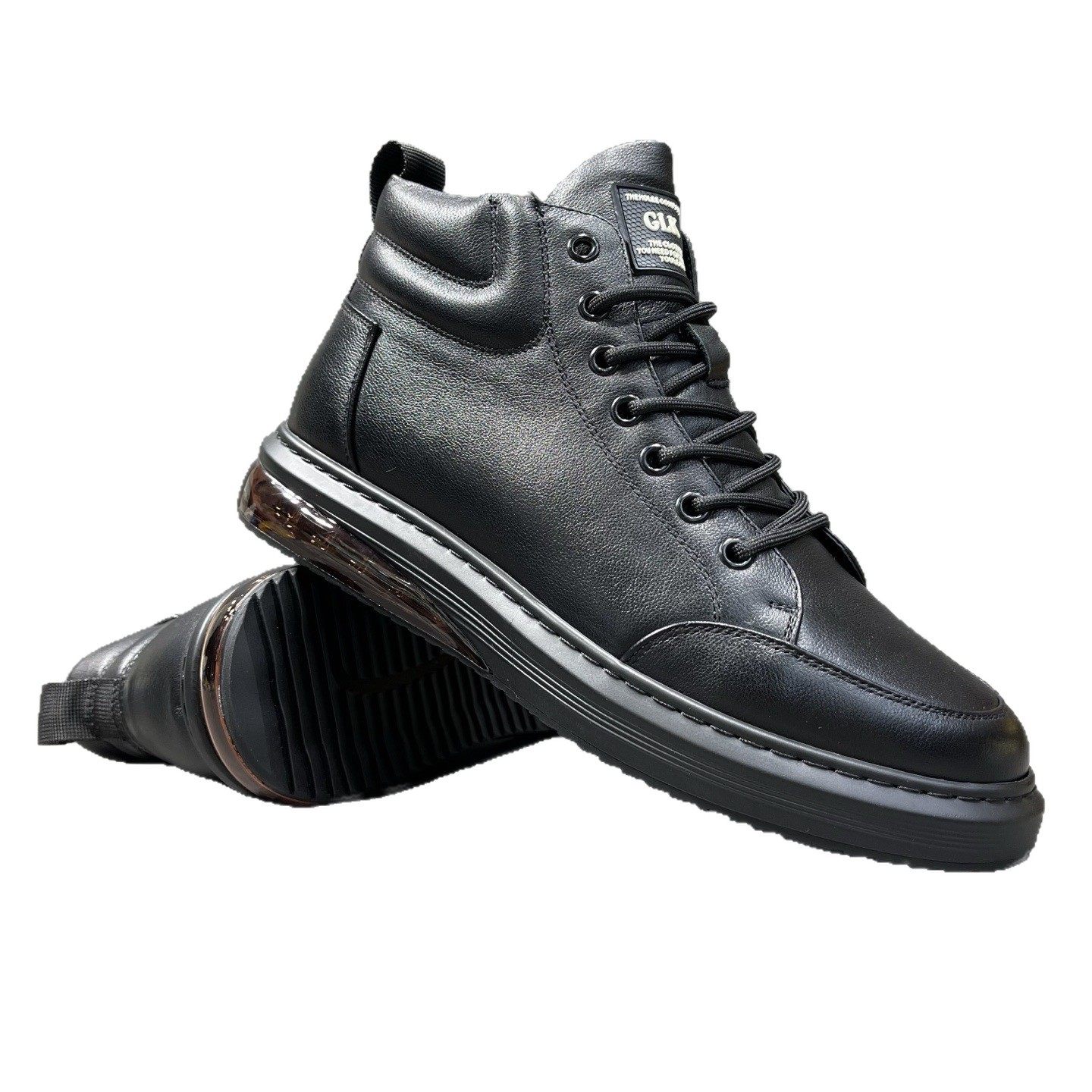 男鞋冬季加绒板鞋真皮高帮马丁短靴子男气垫底韩版百搭休闲皮鞋潮,淘宝优惠券,粉丝福利购,淘宝优惠卷