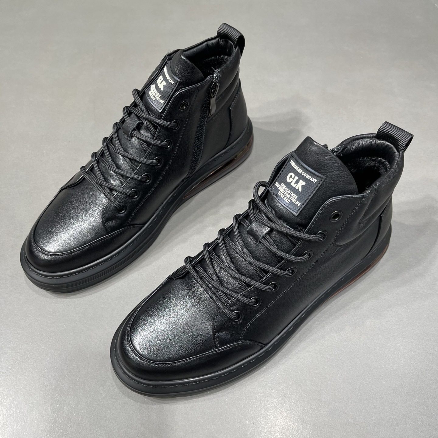 男鞋冬季加绒板鞋真皮高帮马丁短靴子男气垫底韩版百搭休闲皮鞋潮,淘宝优惠券,粉丝福利购,淘宝优惠卷