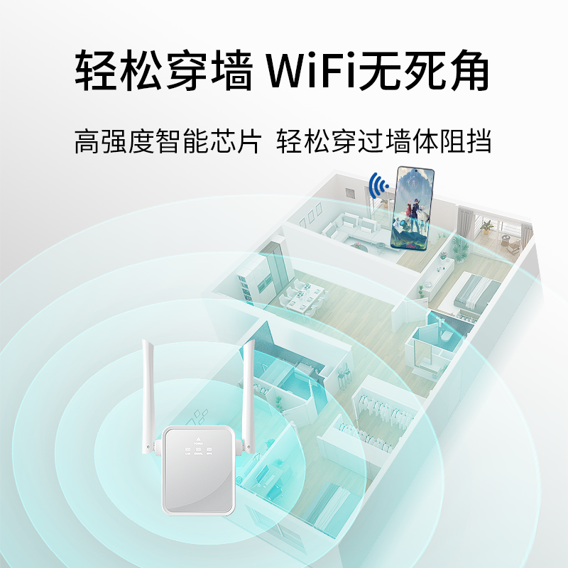 拓实WiFi信号增强放大器扩大器家用无线路由器千兆双频穿墙房间USB大功率拓展转换器5G无线网接收扩展中继器 - 图0