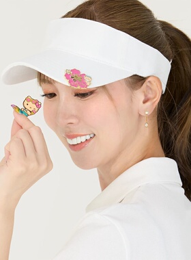 日本直送 hello kitty 可爱高尔夫球帽夹2个+台座 吸铁 晒黑