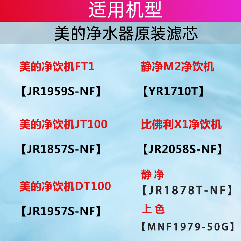 美的净水器FT1台式净饮机JR1959S-NF/DT100/1857S/1957NF一体滤芯 - 图2