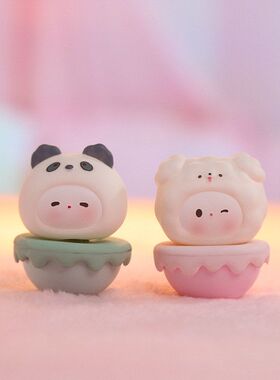 自带香味不倒翁摆件礼物办公室装饰品公仔树脂桌面可爱小摆件创意