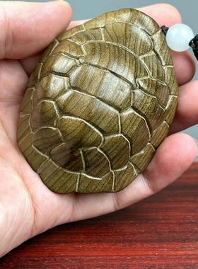 龟壳男阴沉木富甲天下手把件手工
