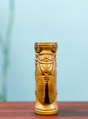 玉化木雕节节高一鸣惊人崖柏把件