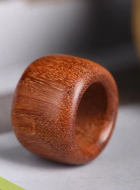 印尼爆满金星扳指金星小叶紫檀木质指环礼物大拇指把件把玩礼品