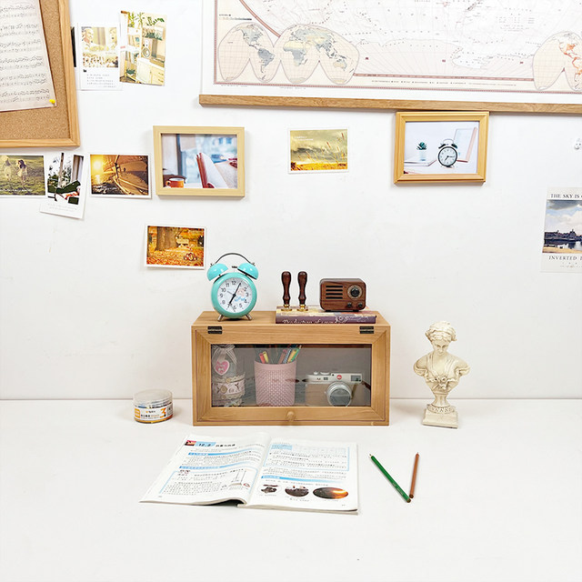 Zakka retro old solid wood cosmetic storage box