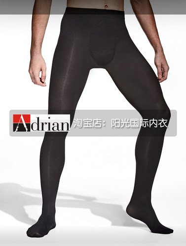 Adrian男士春秋连裤袜60d无前门进口男丝袜子瘦腿商务打底裤ad10 - 图0
