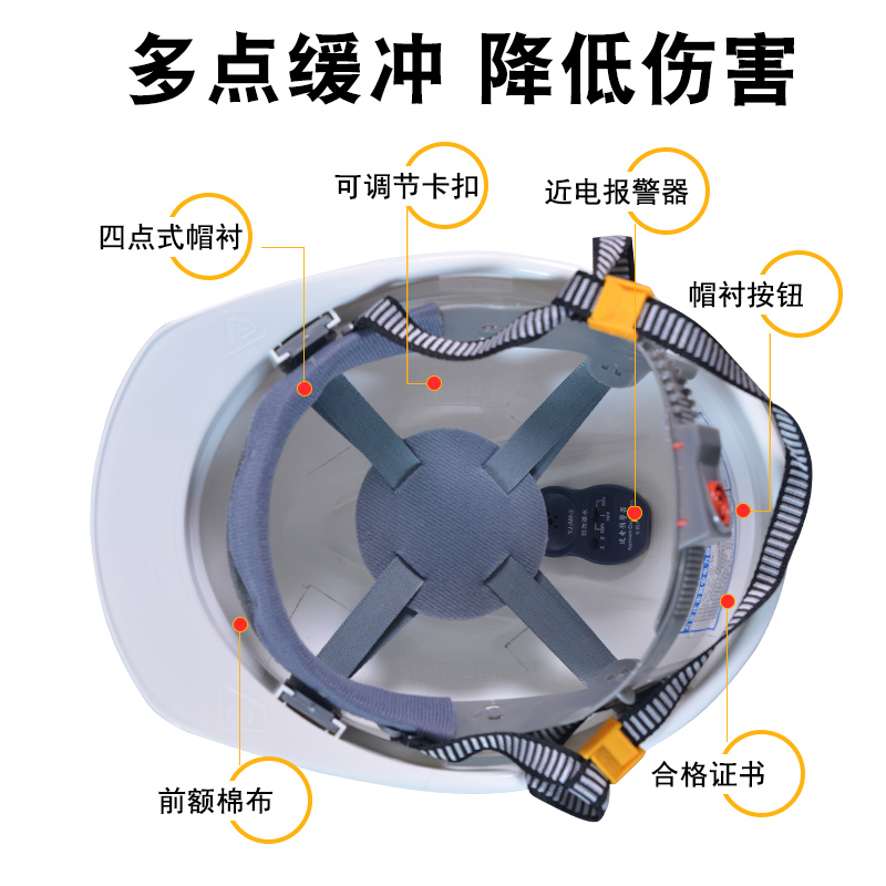 近电报警安全帽 通信安全帽 电力安全帽 电工透气头盔建筑施工地 - 图1