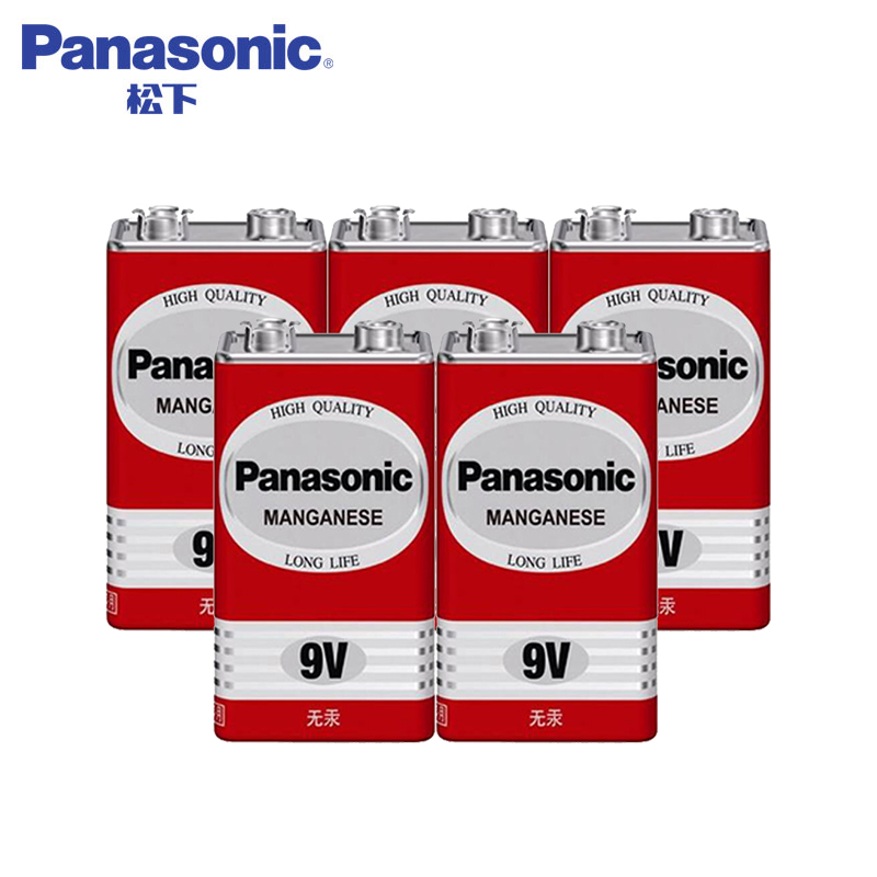 松下正品9v十粒电池碳性方形6f22nd九伏烟感器泰勒电箱吉他拾音器6f22红外线仪烟雾报警器无线探测器矩形-图0