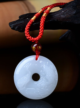 淘运开阁凤鲤添禄和田玉吊坠2026马年属鸡吉祥佩戴物挂件项链男女