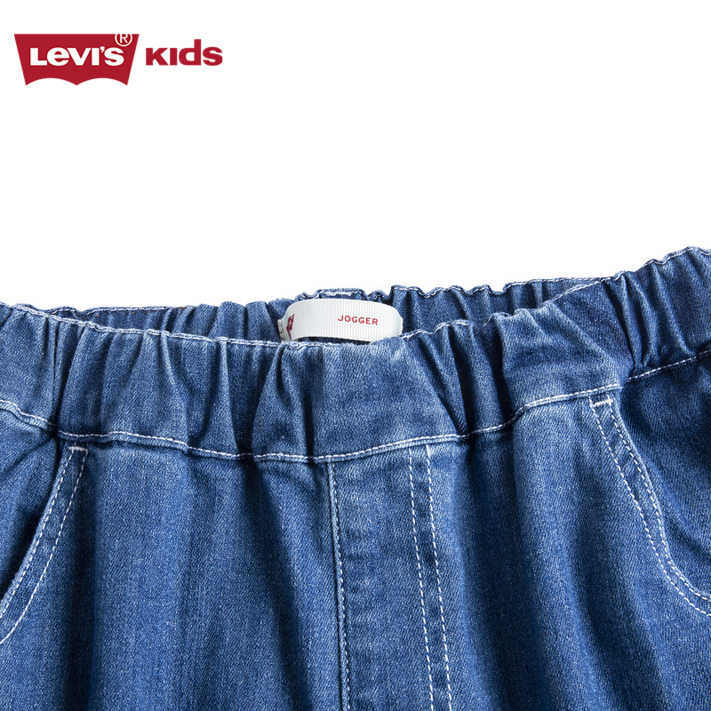 Levi’s李维斯童装男童女童牛仔针织长裤2024春秋新款儿童束脚裤-图1