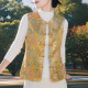 2026 ພາກຮຽນ spring ແລະດູໃບໄມ້ລົ່ນ vest ຮູບແບບໃຫມ່ສໍາລັບໄວກາງຄົນແລະຜູ້ສູງອາຍຸທີ່ນຸ່ງເສື້ອແບບຈີນແຜ່ນ disc buckle ຄໍ V-neck ຂອງແມ່ຍິງ vest satin jacquard