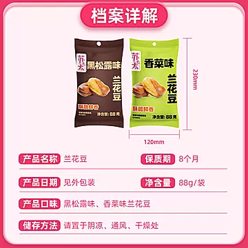 任5件！山姆同款苏太太黑松露味兰花豆88g*5[25元优惠券]-寻折猪