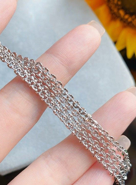 VISING20寸可调节太阳花钻石链银项链百搭轻奢时尚S925银